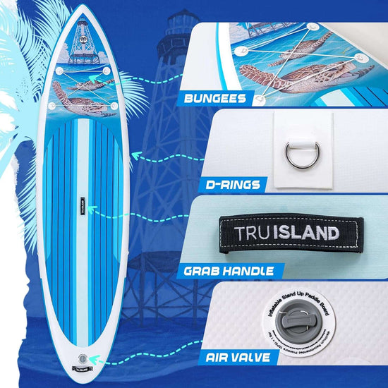 Tru Island Inflatable Paddleboard Set 10ft 5in Turtles at the Lighthouse