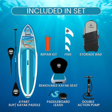 Inflatable Paddleboard Set 10'5" - Turtles at the Lighthouse Set