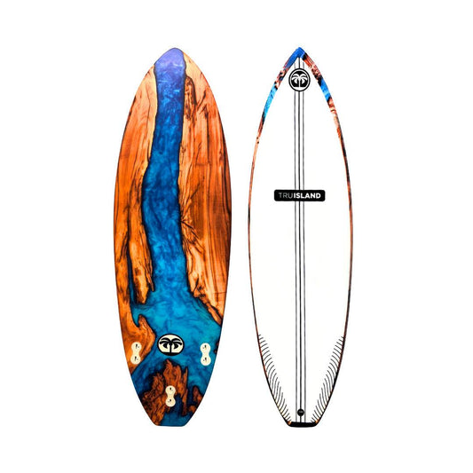 Surfboard 6ft 6in Woodgrain Epoxy River - TRU ISLAND