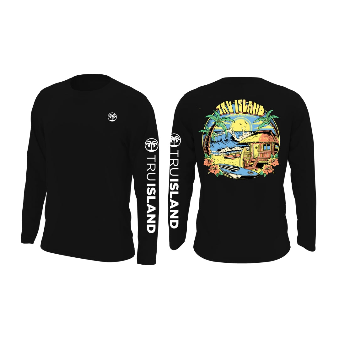 Tru Island Full Sleeve Shirt Black Island Art