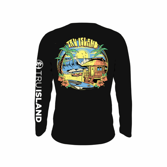 Full Sleeve Shirt Black Island Art - TRU ISLAND