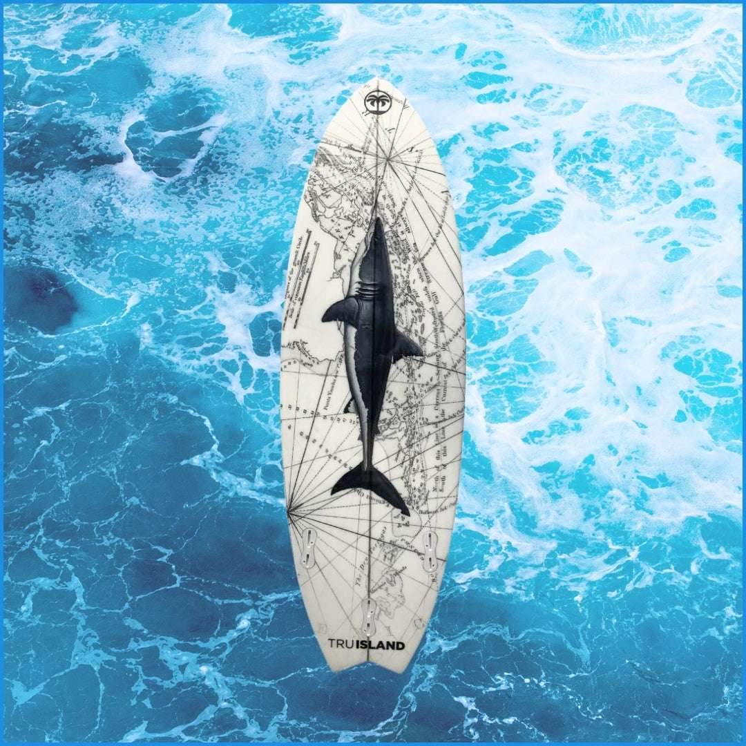 Surfboard 5ft 4in Great White Shark - TRU ISLAND
