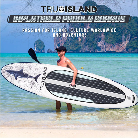 Tru Island Inflatable Paddleboard Set Great White Shark 