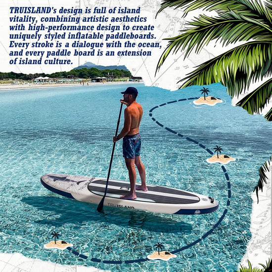 Tru Island Inflatable Paddleboard Set Great White Shark 