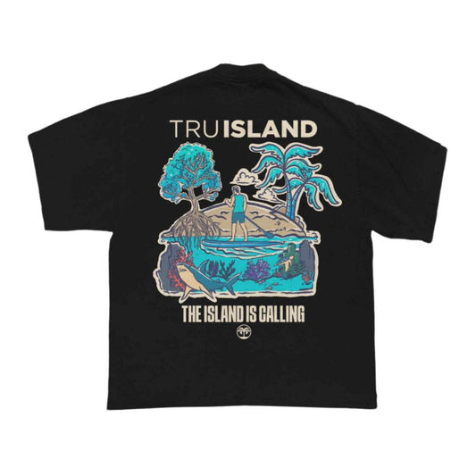 T-shirt Black THE ISLAND IS CALLING - TRU ISLAND
